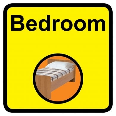 Bedroom sign - 300mm x 300mm